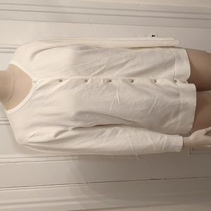 3/$14 NEW * White Cardigan Sweater, Long Sleeve, NWT, Large